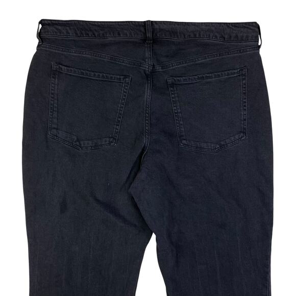 Old Navy NWT Plus Size Black Denim OG Loose High Rise Ripped Cut Off Jeans - Picture 5 of 9